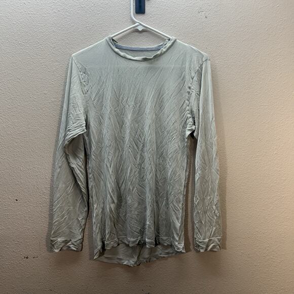 Thermasilk Base Layer Shirt Women’s Size Small Gray Ivory Silk Long Sleeve Top - Picture 1 of 7